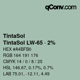 カラーコード: TintaSol - TintaSol LW-65 · 2% | qconv.com