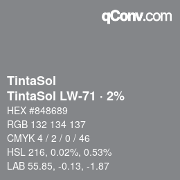 カラーコード: TintaSol - TintaSol LW-71 · 2% | qconv.com