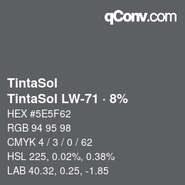 カラーコード: TintaSol - TintaSol LW-71 · 8% | qconv.com