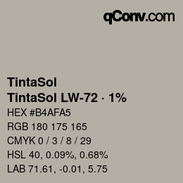 カラーコード: TintaSol - TintaSol LW-72 · 1% | qconv.com