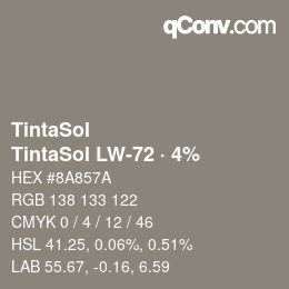 Code couleur: TintaSol - TintaSol LW-72 · 4% | qconv.com