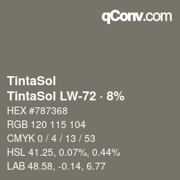 Código de color: TintaSol - TintaSol LW-72 · 8% | qconv.com