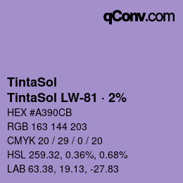 カラーコード: TintaSol - TintaSol LW-81 · 2% | qconv.com