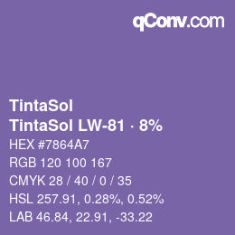 Código de color: TintaSol - TintaSol LW-81 · 8% | qconv.com