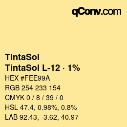 Código de color: TintaSol - TintaSol L-12 · 1% | qconv.com