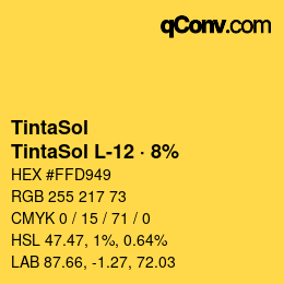 Código de color: TintaSol - TintaSol L-12 · 8% | qconv.com