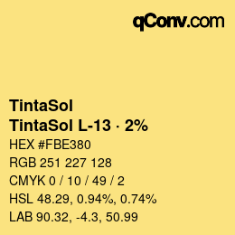 Código de color: TintaSol - TintaSol L-13 · 2% | qconv.com