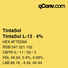 Código de color: TintaSol - TintaSol L-13 · 4% | qconv.com