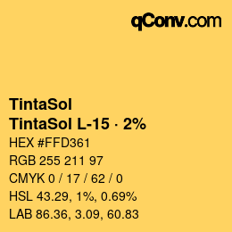 Código de color: TintaSol - TintaSol L-15 · 2% | qconv.com