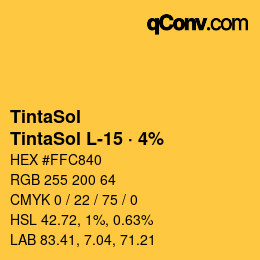 Código de color: TintaSol - TintaSol L-15 · 4% | qconv.com