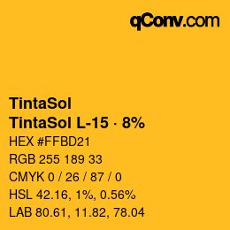 カラーコード: TintaSol - TintaSol L-15 · 8% | qconv.com