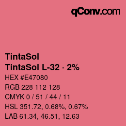 カラーコード: TintaSol - TintaSol L-32 · 2% | qconv.com