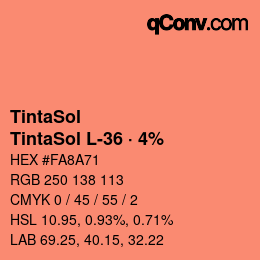 カラーコード: TintaSol - TintaSol L-36 · 4% | qconv.com