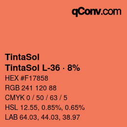 カラーコード: TintaSol - TintaSol L-36 · 8% | qconv.com