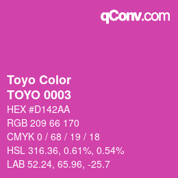 カラーコード: Toyo Color - TOYO 0003 | qconv.com