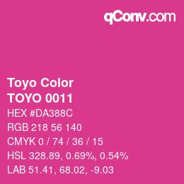 カラーコード: Toyo Color - TOYO 0011 | qconv.com