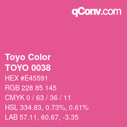 カラーコード: Toyo Color - TOYO 0038 | qconv.com