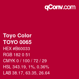 カラーコード: Toyo Color - TOYO 0065 | qconv.com