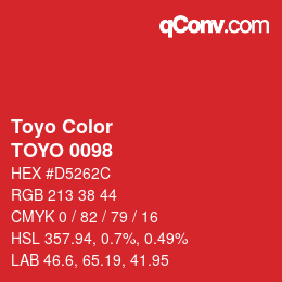 カラーコード: Toyo Color - TOYO 0098 | qconv.com