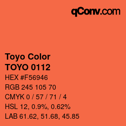 カラーコード: Toyo Color - TOYO 0112 | qconv.com