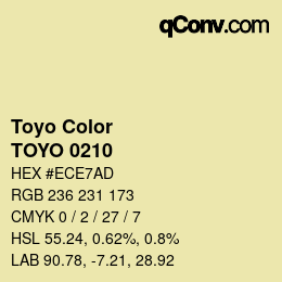 Color code: Toyo Color - TOYO 0210 | qconv.com