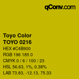 カラーコード: Toyo Color - TOYO 0216 | qconv.com