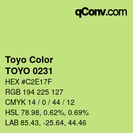 カラーコード: Toyo Color - TOYO 0231 | qconv.com