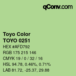 カラーコード: Toyo Color - TOYO 0251 | qconv.com