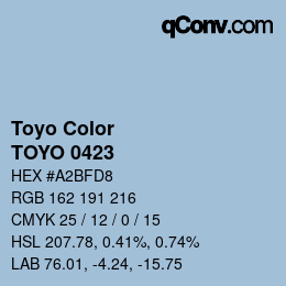 カラーコード: Toyo Color - TOYO 0423 | qconv.com