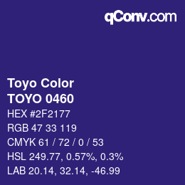 カラーコード: Toyo Color - TOYO 0460 | qconv.com