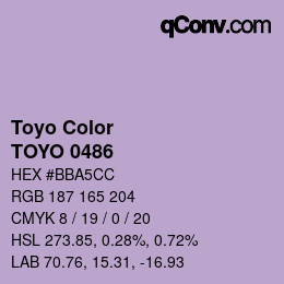 カラーコード: Toyo Color - TOYO 0486 | qconv.com