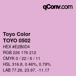 カラーコード: Toyo Color - TOYO 0502 | qconv.com