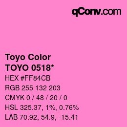 Farbcode: Toyo Color - TOYO 0518* | qconv.com