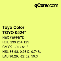 Code couleur: Toyo Color - TOYO 0524* | qconv.com