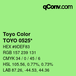 Color code: Toyo Color - TOYO 0525* | qconv.com