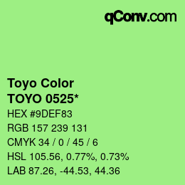 カラーコード: Toyo Color - TOYO 0525* | qconv.com