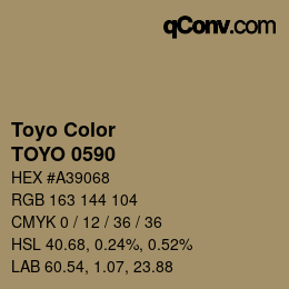 カラーコード: Toyo Color - TOYO 0590 | qconv.com