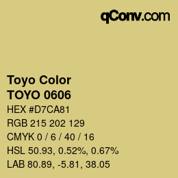 Color code: Toyo Color - TOYO 0606 | qconv.com
