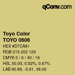 Color code: Toyo Color - TOYO 0606 | qconv.com