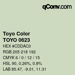 カラーコード: Toyo Color - TOYO 0623 | qconv.com