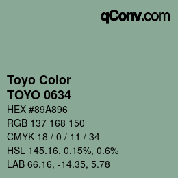 カラーコード: Toyo Color - TOYO 0634 | qconv.com