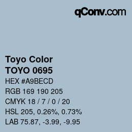 カラーコード: Toyo Color - TOYO 0695 | qconv.com