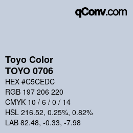 Color code: Toyo Color - TOYO 0706 | qconv.com