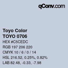 カラーコード: Toyo Color - TOYO 0706 | qconv.com