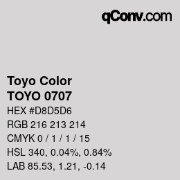 Color code: Toyo Color - TOYO 0707 | qconv.com