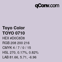 Color code: Toyo Color - TOYO 0710 | qconv.com