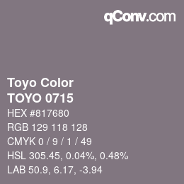 カラーコード: Toyo Color - TOYO 0715 | qconv.com