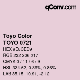 カラーコード: Toyo Color - TOYO 0721 | qconv.com