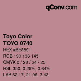 カラーコード: Toyo Color - TOYO 0740 | qconv.com
