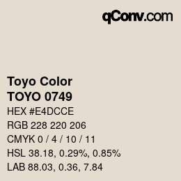 Color code: Toyo Color - TOYO 0749 | qconv.com